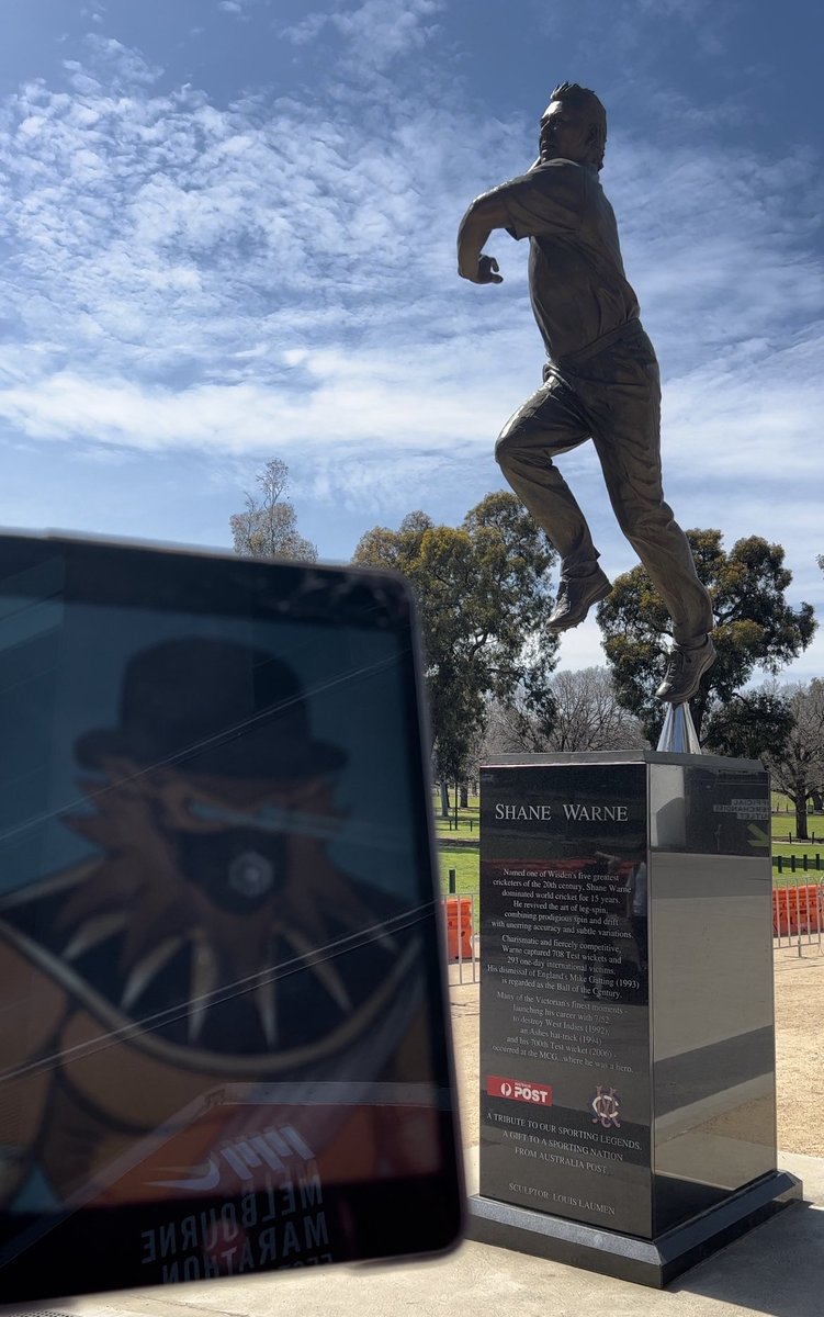 forkgenft's tweet photo. @LoadedLions_CDC 
Took #6540 into to see the Shane Warne statue at the Melbourne Cricket Ground. Warnie as he was affectionately known passed away unexpectedly in March. Aged 52. A reminder to our pride to keep and eye on your health 
#LoadedLions #CyberCubs  #LoadedLionsTakeOver https://t.co/7pvzgdczgn