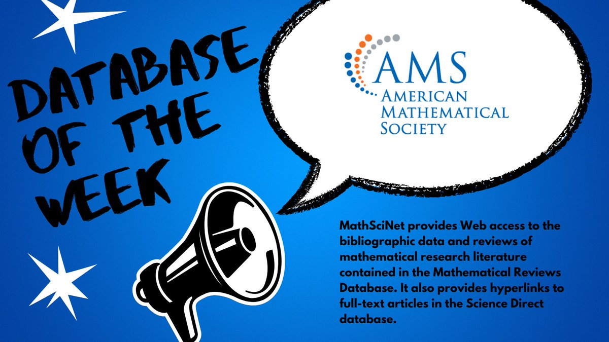 UWCLibrary's tweet photo. The @UWCLibrary provides access to a multitude of databases to aid you in your studies. This week we featuring the MathSciNet. To access it, go to ⤵️: https://t.co/qLdjaDvXP1
@amermathsoc #MathSciNet #UWCDatabases #UWCLibraries #AcademicDatabases https://t.co/GqbNiYrvDt
