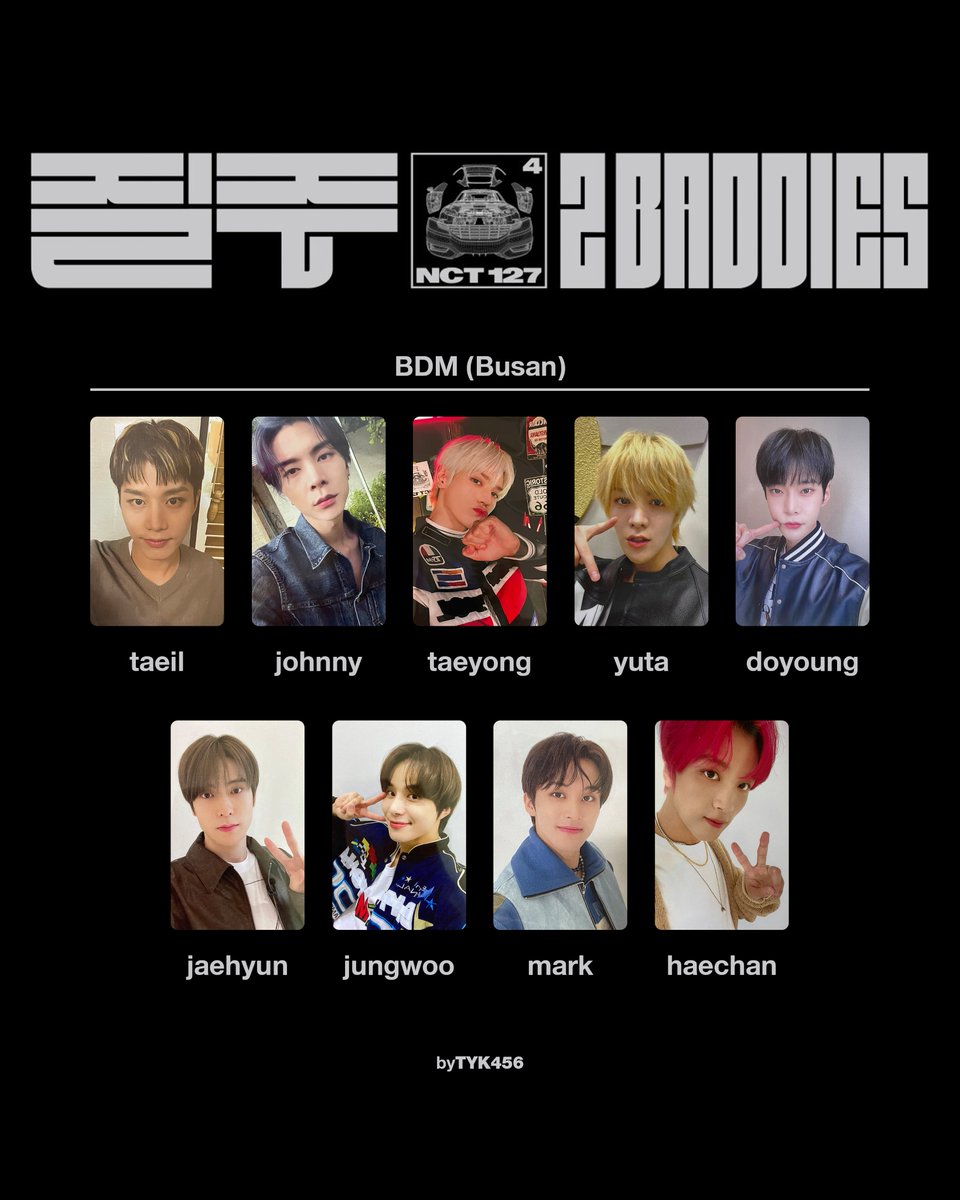 NCT 127 - 질주 (2 Baddies) fansign photocard pc template (+