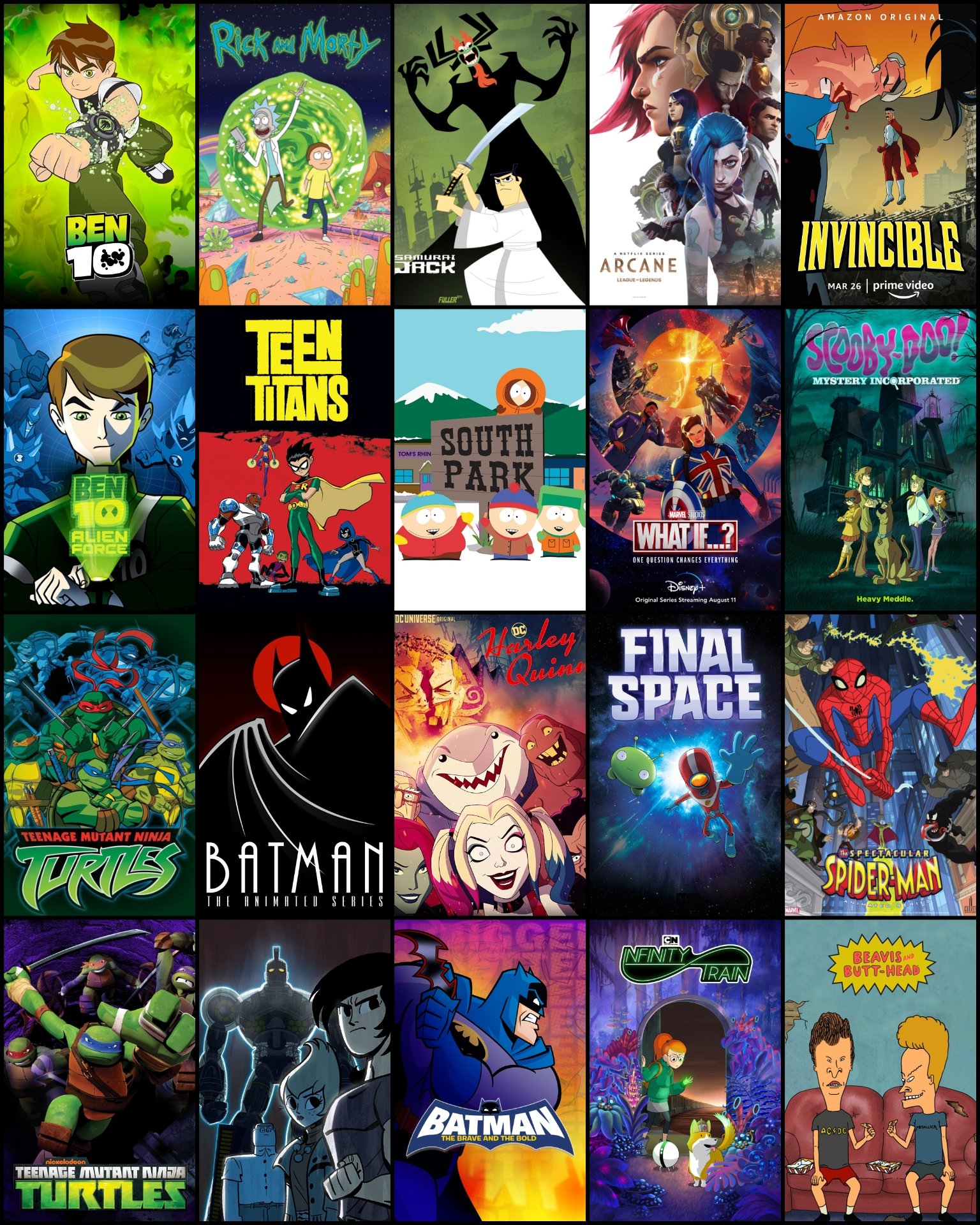 on Twitter: "20 animated shows but you can only pick one per row. https://t.co/1Hy3epFRMX" Twitter