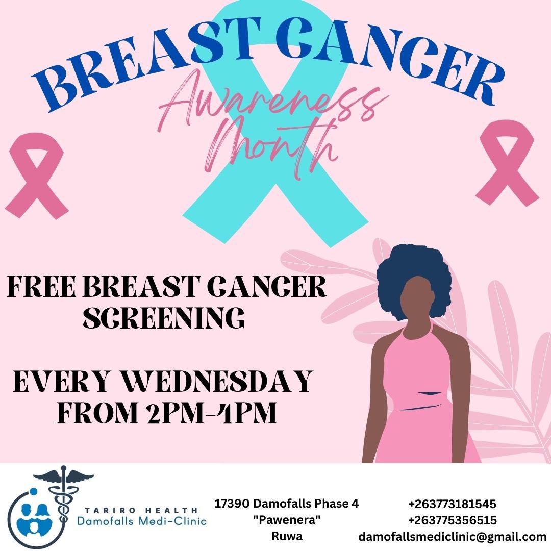 October is breast cancer awareness month. 

We are happy to be offering free breast cancer screening every Wednesday for the month of October. 

#HopeAtEveryTurn #pinkoctober🎀