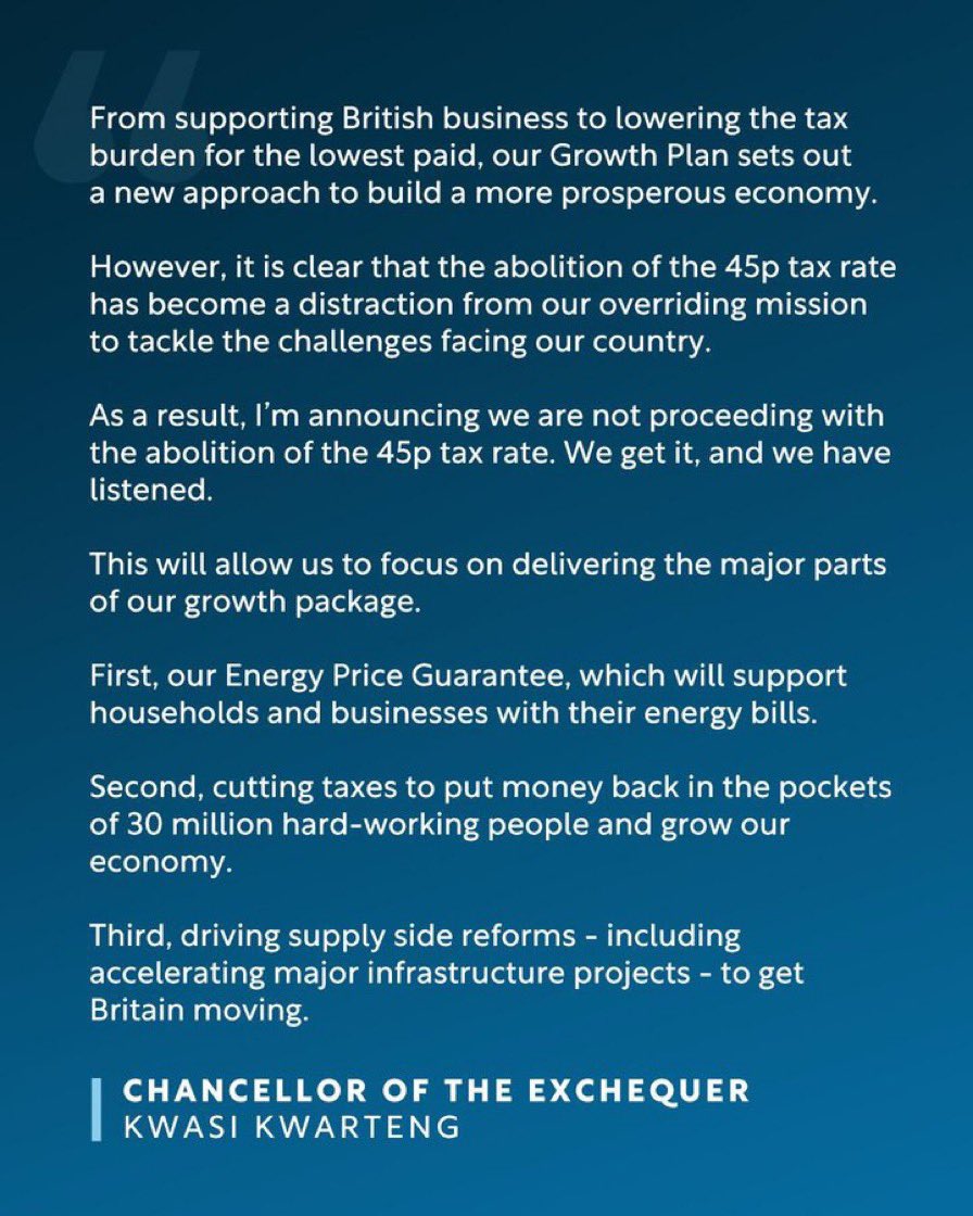 Guy Shone on Twitter "UK government Uturn on 45p tax rate https//t.co/563yLfVIaI" / Twitter