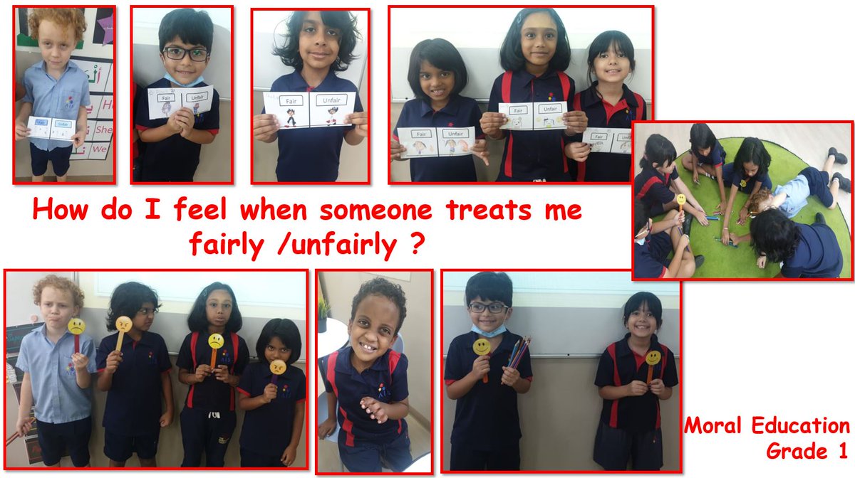 AIS_PrimarySch's tweet photo. Our #AISGrade1 students, in their Moral Education class, exploring how they feel when someone treats them fairly or unfairly. https://t.co/xosVJiiPaY