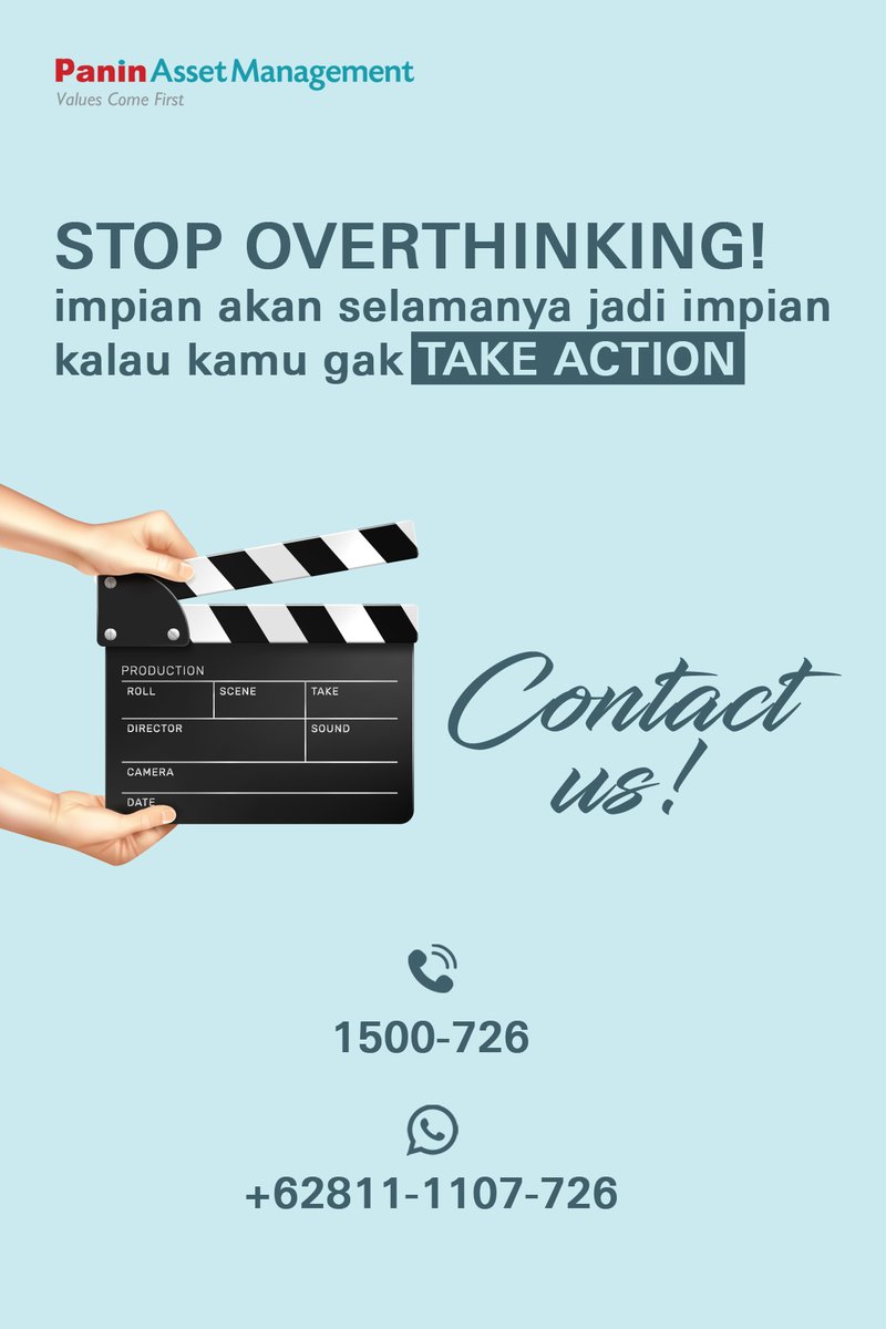 reksadana_panin's tweet photo. Daripada overthinking terus, yuk take action now! Kembangkan asetmu bersama #PaninAM.
_
#ValuesComeFirst
2/END https://t.co/eRyKe5DgIK
