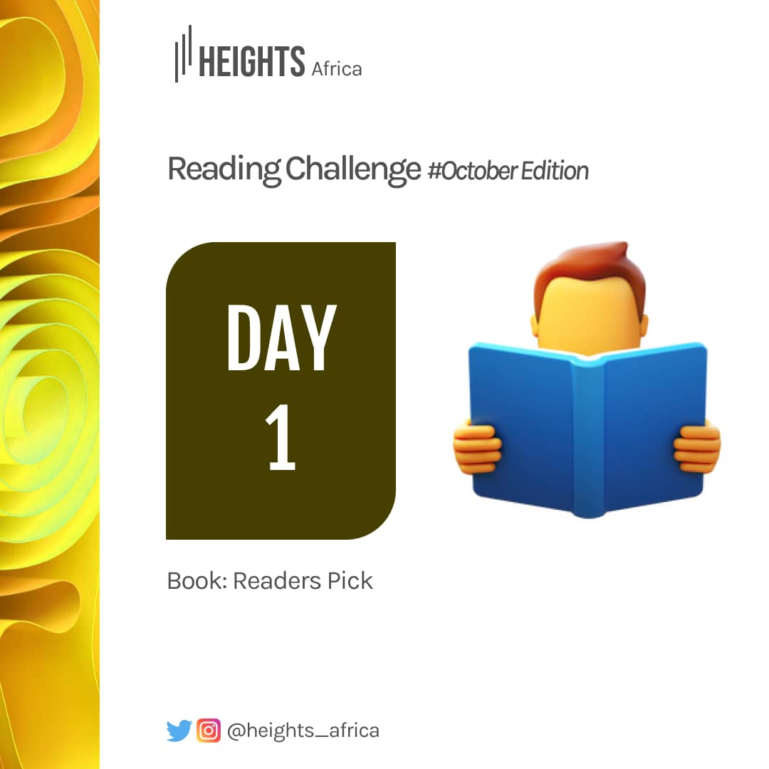 heights_africa's tweet photo. It's a new month; it's independence, it's freedom, it's growth 🔥🔥
It's the start of another reading adventure. This month readers in the community will be choosing the books they will want to read and the energy had been amazing💪💪
#readingcommunity #independence #growth https://t.co/fA5SyPZqXu