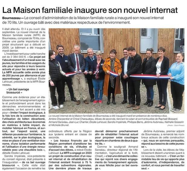 Un bel article sur le nouvel internat de la <a href="/MFR_Cheval/">MFR Cheval Vendée /</a> <a href="/SandraImperiale/">Sandra Impériale</a> <a href="/paysdelaloire/">Pays de la Loire</a> <a href="/philippebarre85/">Barré Philippe</a> <a href="/Ngosselin85/">Nathalie Gosselin</a> <a href="/BrunetMichelle2/">Brunet Michelle</a>