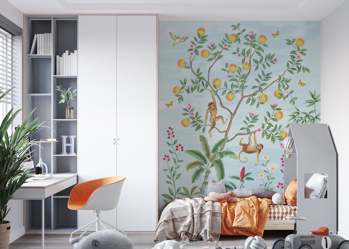 katedemianov's tweet photo. A composition of elements of a tropical set for a boy's room. https://t.co/fyjQiPs04T