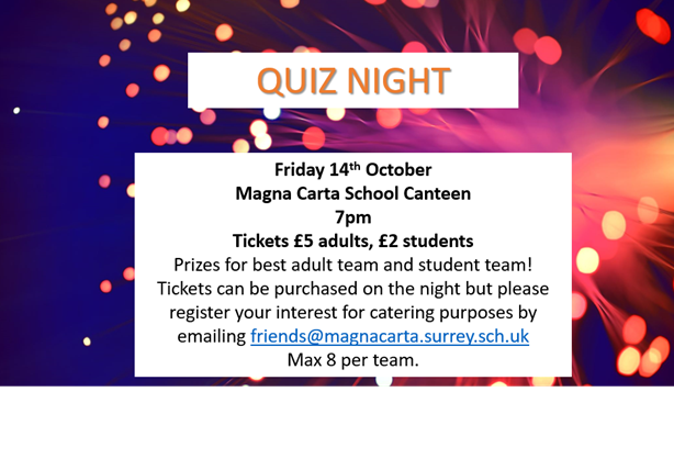 We are excited to be able to invite you to our first event of the year on Friday 14th October. All are invited and we looked forward to seeing as many of you there as possible.