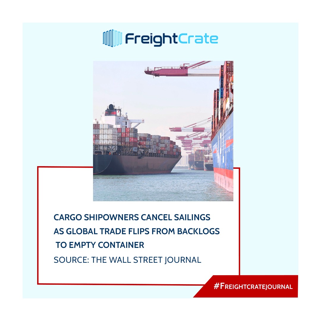 freight_crate's tweet photo. Dozens of sailings from Asia to U.S. ports are set to be canceled in October as deteriorating economic conditions weigh on demand to ship goods worldwide

Read more at : https://t.co/yblDJuKykr https://t.co/iKtobwexAW