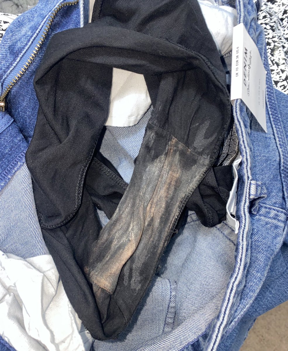 Absolutely appalled to have opened my @ASOS parcel, to find this in a “brand new” pair of jeans, disgusting!! CLEARLY items are not checked and when I contacted to complain, I was simply told to “wait for an email with a resolution” which is shocking service considering! @ASOS