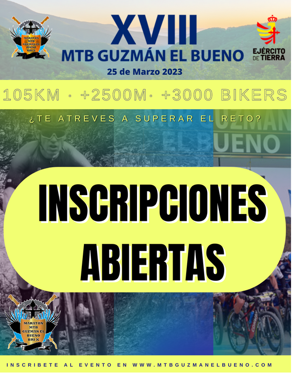 CICLOSCABELLO's tweet photo. El Club Deportivo Ciclos Cabello ha abierto inscripciones hoy de la MTB Guzmán el Bueno. No te quedes sin ella!!!
https://t.co/n63fAoece3 https://t.co/NAAqRWtYu4