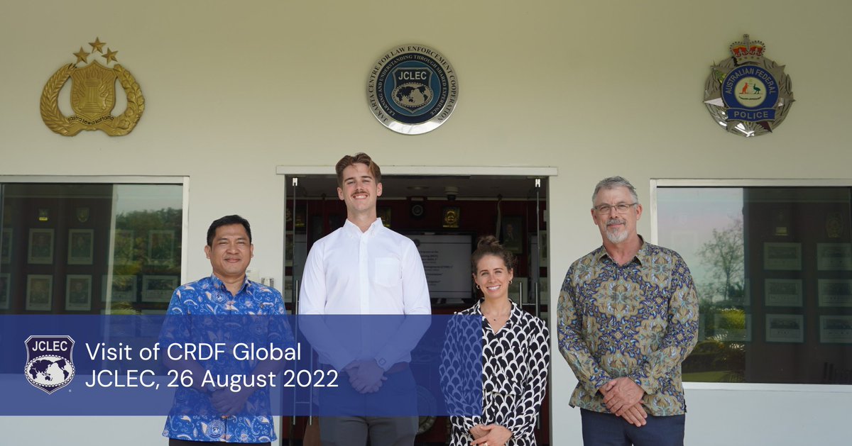 JCLEC_official's tweet photo. Manajemen #JCLEC menyambut kedatangan delegasi CRDF Global. Dalam kunjungan tersebut, perwakilan dari CRDF Global berkesempatan mendengarkan paparan tentang visi dan misi JCLEC serta melihat sarana prasarana JCLEC. https://t.co/zmBRqxCBFA