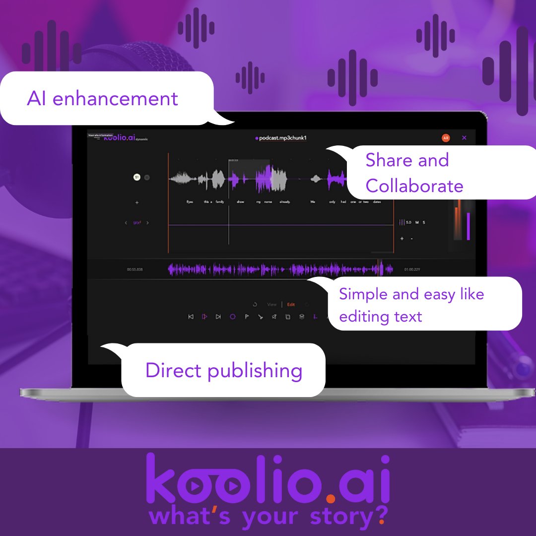 koolioai's tweet photo. Your home recording studio. Sign up at https://t.co/mMuGhDcEHO for early access
#madewithkoolio #creators #creator #audioediting #editing #creatortools #podcaster #contentediting #editor #audioeditor #contentcreation #koolioai #podcasts #podcastediting #internationalpodcastday https://t.co/1IfsG3SiSX