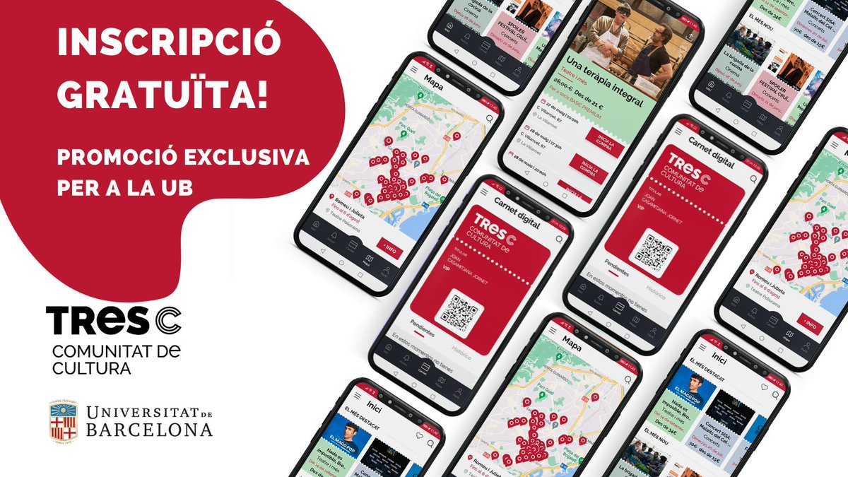 #AvantatgeUB | Saps que la quota d’inscripció inicial de <a href="/tresccultura/">TRESC Comunitat de Cultura</a> és gratuïta per a la #ComunitatUB?

Amb el TRESC podràs obtenir descomptes i avantatges en un ampli ventall de propostes culturals. 

Gaudeix de tota la #cultura a millor preu!

👉 ub.edu/avantatges/ca/…