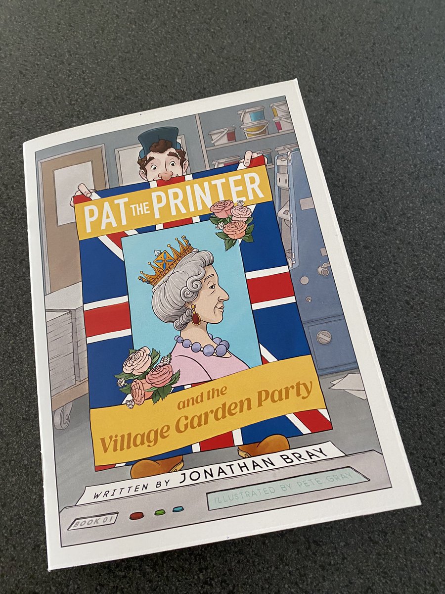 Learn2print's tweet photo. Launch date…10th Oct. Pat the Printer children’s book! Will be available on Amazon. Pat the printer, Ruby his daughter and his apprentice get ready for a Village garden party! A very special visit from the Queen!
#Royalvisit #pattheprinter  #printapprenticeship  #childrensbooks https://t.co/BF33PqRbBf