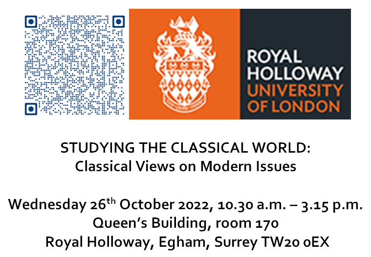 ClassicsRHUL's tweet photo. Our fantastic (FREE!) @RHULSchools Taster, 'Classical Views on Modern Issues' is back! Year 12-13s, hark ye of Homer's uncanny foresight, Alexander's 'war crimes', and Plautus' gendered spaces (plus a campus tour!) #Teacher #TeacherTwitter #ClassicsTwitter https://t.co/8IGYY50XzE https://t.co/tF5qlhTuNq