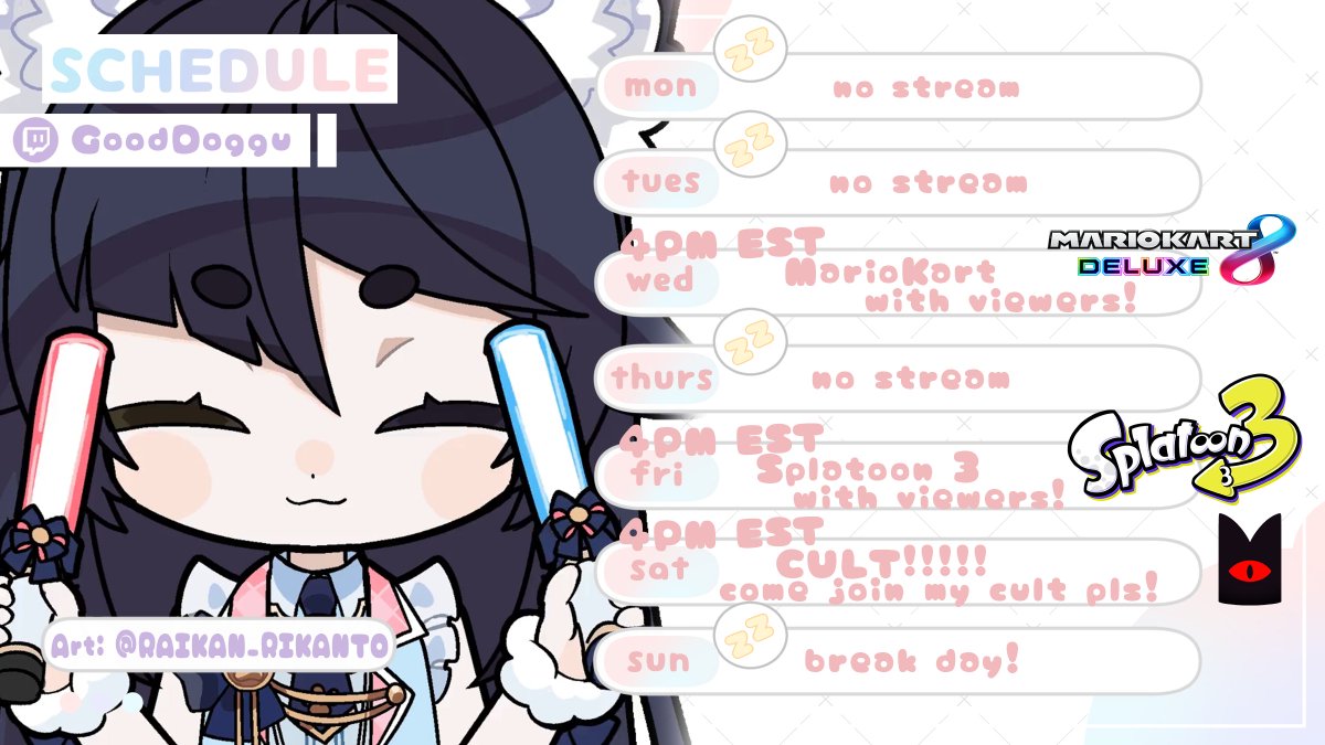 DogguVT's tweet photo. 【 Schedule! 】Week of October 3rd-9th
I'm most looking forward to beginning Cult of the Lamb on Saturday, please be there and become one of my cute little minions! We will make the best cult!💖 #TopDoggu
🎨 @/RAIKAN_RIKANTO
🡻Look in replies for more! 🡻 https://t.co/ebKVegTizI