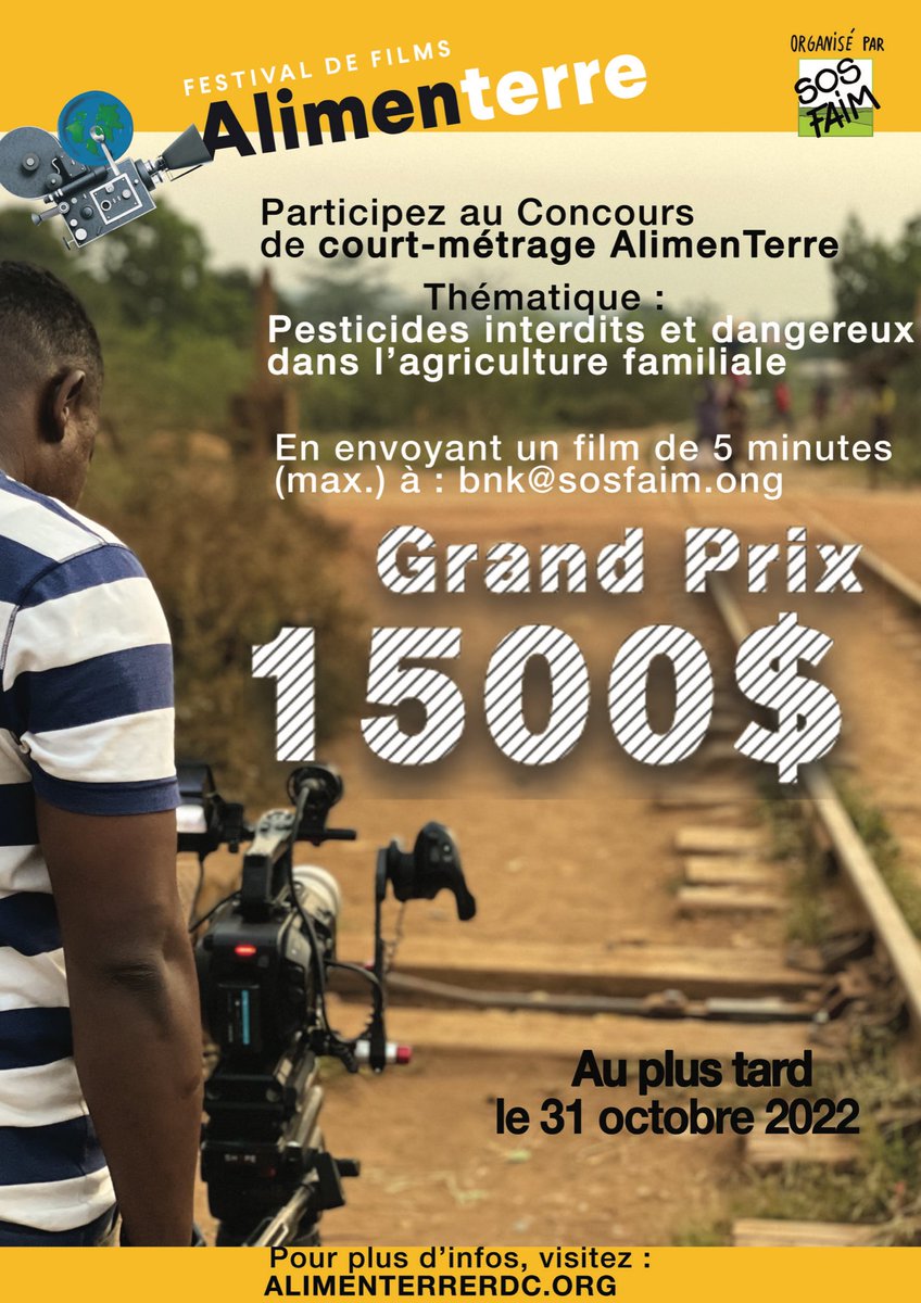 alimenterrerdc's tweet photo. Vous êtes réalisateur? Vous voulez faire valoir votre talent? Vous voulez empocher une somme de 1500$? Et bien c’est pour vous que ce concours de court-métrage Alimenterre est organisé 🎥🎞 😉  Comment faire pour y participer? https://t.co/eGldJR0OJU