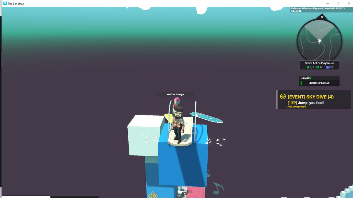 kantahuri's tweet photo. @TheSandboxGame @steveaoki I just participated in the #SandboxAlphaS3Giveaway for a chance to win 500 SAND! Found the high diving board in @steveaoki's Playhouse, check out my screenshot below!
👇
lets jump https://t.co/yxO8GA7p6m