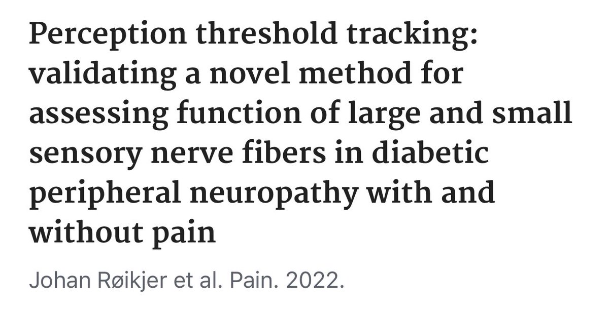 NielsEjskjaer's tweet photo. 2nd #MEDONproject publication:
Validation of “Perception Threshold Tracking” of small and large fibres in Diabetes Neuropathy.
ABSTRACT https://t.co/wkqzoA9pBi
DOI: 10.1097/j.pain.0000000000002780
PMID: 36130086
#StenoNord #NeuroScienceAAU @IASPpain @Neurodiab_eu @PAINthejournal https://t.co/0dpwvUQoKN