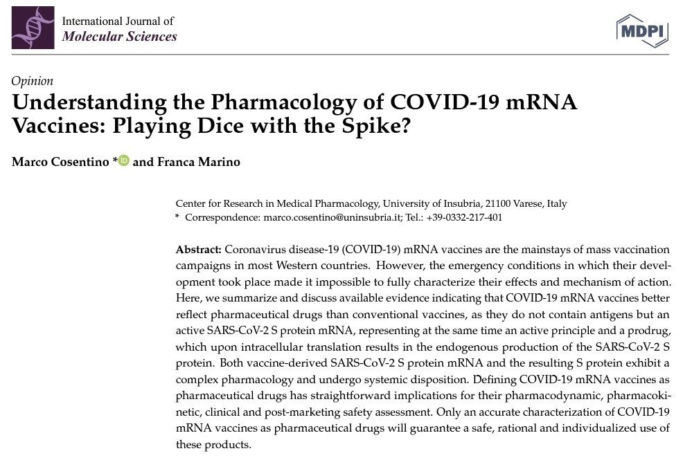 RanIsraeli's tweet image. &quot;We have highlighted the pitfalls of having considered until now COVID mRNA vaccines as just conventional vaccines, and indicated the preclinical/clinical and post-marketing safety assessments that are most urgently needed. COVID mRNA vaccines are actually pharmaceutical drugs...