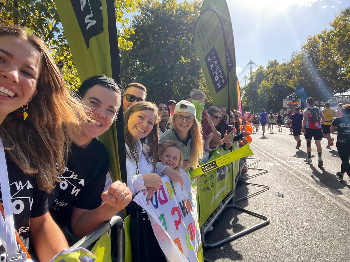 GriffeeKatie's tweet photo. What a fun and rewarding day cheering on our @AnthonyNolan runners at the #LondonMarathon2022. There were a few tears at 24.5 seeing family and friends so close to the finish line 🥺 Every single one of you is inspirational! Rest your amazing legs today! https://t.co/6cLHBr6zxl