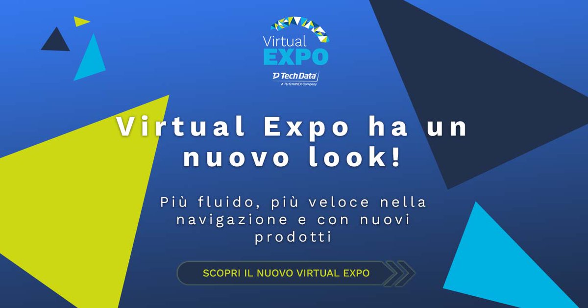 TechDataASItaly's tweet image. Il nuovo Virtual Expo ha al suo interno nuovi prodotti dei più grandi partner del settore IT: vieni a scoprirli nelle stanze del nostro showroom virtuale rinnovato!
👉 ms.spr.ly/6012jxs8O