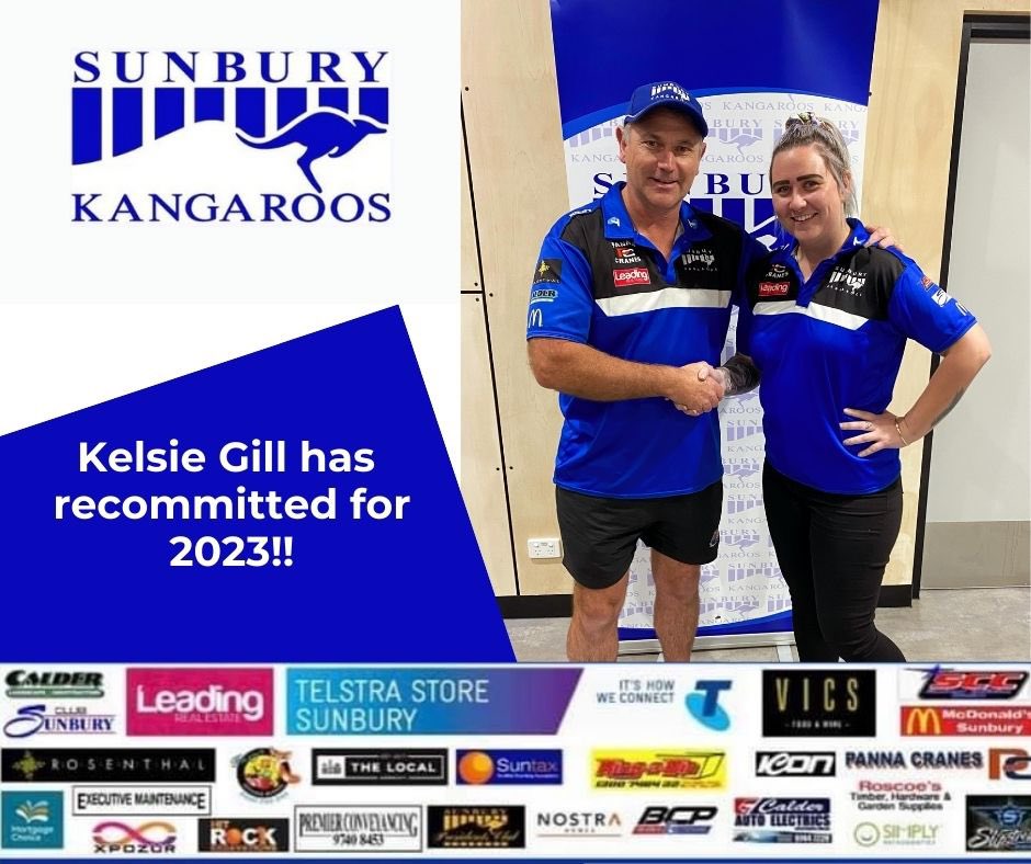 SKFNC's tweet photo. The Sunbury Kangaroos are thrilled that Kelsie has recommitted for another season. Kelsie has been saying ever since she joined the club that it will be her last year but keeps on returning. As well as playing last season, Kelsie made her first step into coaching. https://t.co/5Y5NFelX38