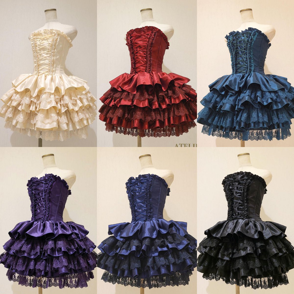 ATELIER PIERROT】 ミニコルセットワンピース アイボリー-