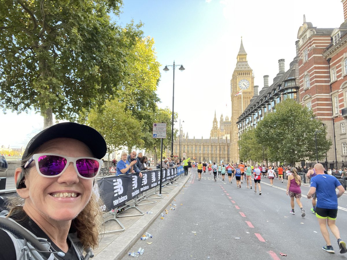 RunningSoprano's tweet photo. Tourist run through London! Postponed from 2020, the goal was to just get through this one. The run/walking worked &amp; I finished within my goal time! Last one, so thank you @LondonMarathon #LondonMarathon #WeRunTogether https://t.co/VrS3dlw8Gk