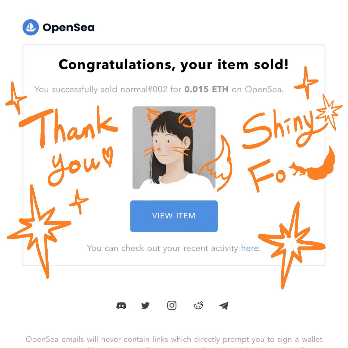 [Sold out] What is normal? #002
Thank you <a href="/ShinyFoxNFTs/">ShinyFoxNFT Official</a> 🦊🧡

My Link👇
opensea.io/collection/wha…

Shiny Fox Link ✴️
opensea.io/collection/shi…