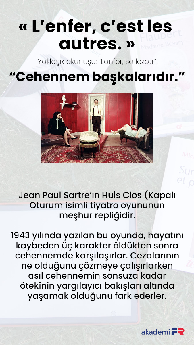 akademi_FR's tweet photo. Jean-Paul Sartre'ın meşhur "Cehennem başkalarıdır" sözünün bağlamı nedir? Hangi oyunundandır ve ne anlama gelir? Hemen öğreniyoruz. https://t.co/dqIFAeDqqn