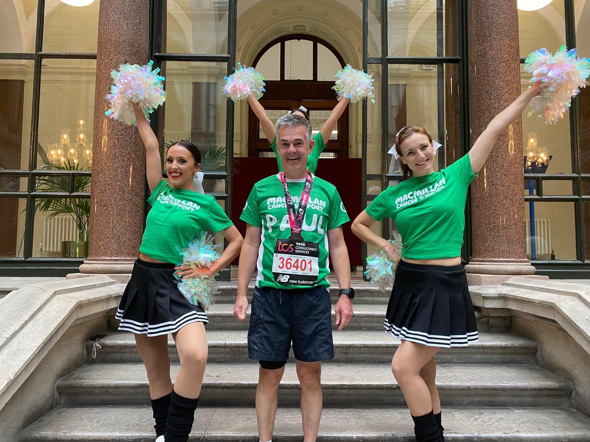 Our fantastic colleague, Consultant Endocrinologist <a href="/dochormone/">Paul Lambert 💙</a> completed the London Marathon yesterday in support of @Mac_campaigning - a massive £3065 raised for a charity we work so closely with. 
Check him out with the Macmillan cheerleaders! Well done Paul! 
#LondonMarathon