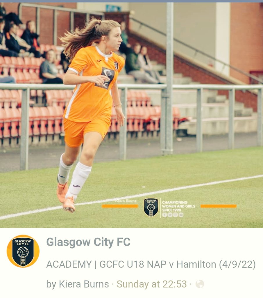 #SheCanSheWill 
Supporting Women &amp; Girls in Sport Week 👏 My girl 🧡
<a href="/GCFCFoundation/">Glasgow City Foundation</a>
