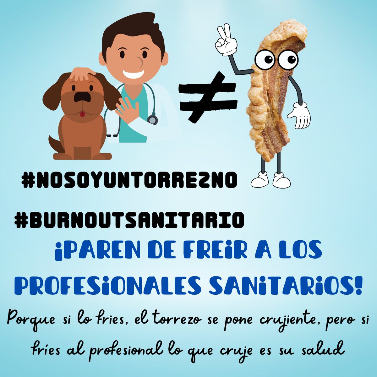 DoctorSITHo's tweet photo. Declaro el día 1 de Noviembre de 2022 como Primer Día Internacional de #NoSoyUnTorrezno, un día para denunciar el #BurnoutSanitario y explicar a nuestros políticos y administraciones públicas las diferencias entre un torrezno y un profesional sanitario... sigue... https://t.co/GltaQbprGU