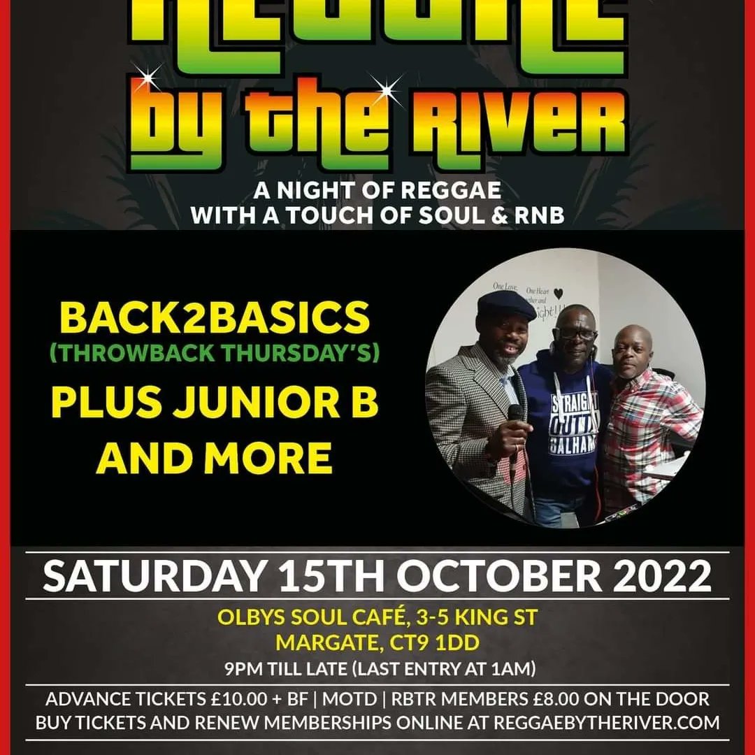 Reggaebytheriv1's tweet photo. #rbtr we r back @olbys_create margate 15th Oct with #back2basics @JBmusicUK pickups from London &amp; Sittingbourne https://t.co/BUMxqH8oef tkts going fast! @RockyReggaeRdio @RadioReggaeslam @digestivoreggae @reggaealben https://t.co/r1hHnsBAtV