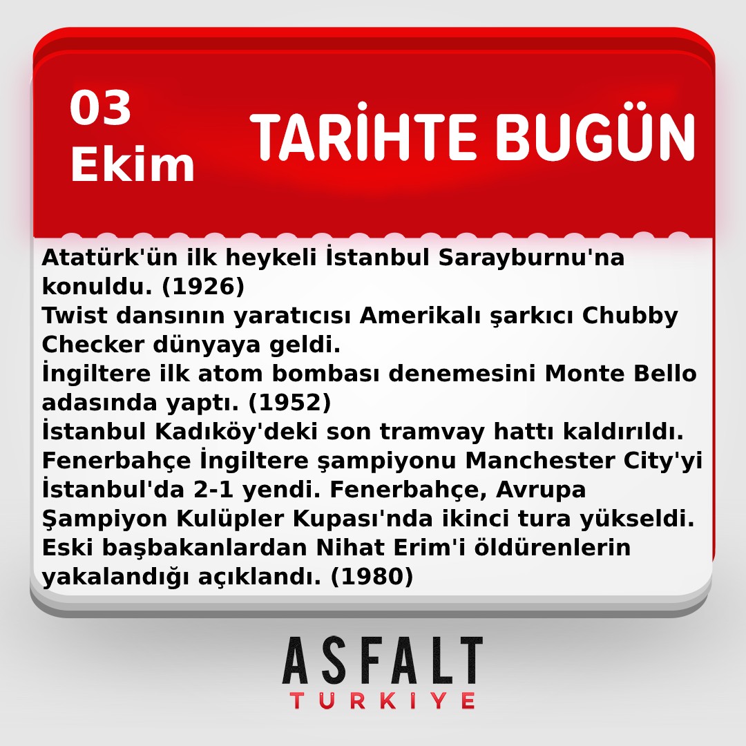 #today #history #atatürkheykeli #twist #atombombası #tramvay #fenerbahçe #nihaterim #1980