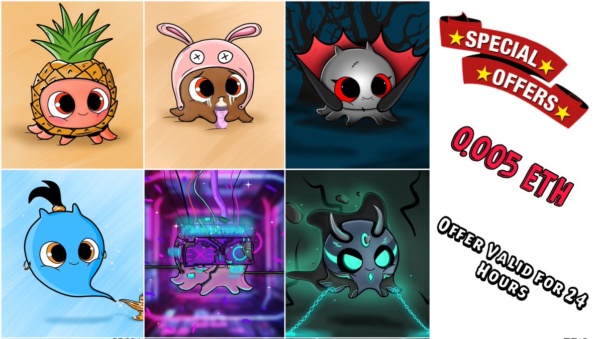 🎉Baby Octopus Special Offer 🎊

Offer Vali Only For 24 Hours 🎉💫

🎊Baby Octopus Worth 0.008 ETH For Only 0.005 ETH 🎊

🔗opensea.io/collection/bab…

#NFTCommuntiy #NFTHolding