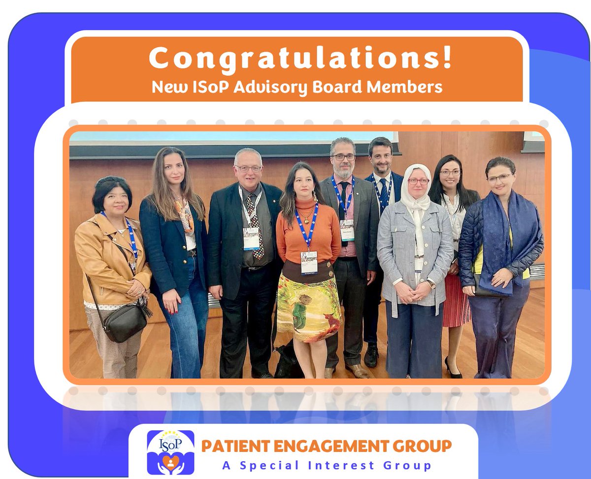 PatientegISoP's tweet photo. Congratulations to the new ISoP Advisory Board, its esteemed members, its president Angela Caro-Rojas @angelacaroqf, to the group's chair and co-chair @MayadaAlkhakany, and @ManalMYounus
Wishing them all a remarkably successful new pharmacovigilance journey

#isop2022verona https://t.co/tzs86eqGHP