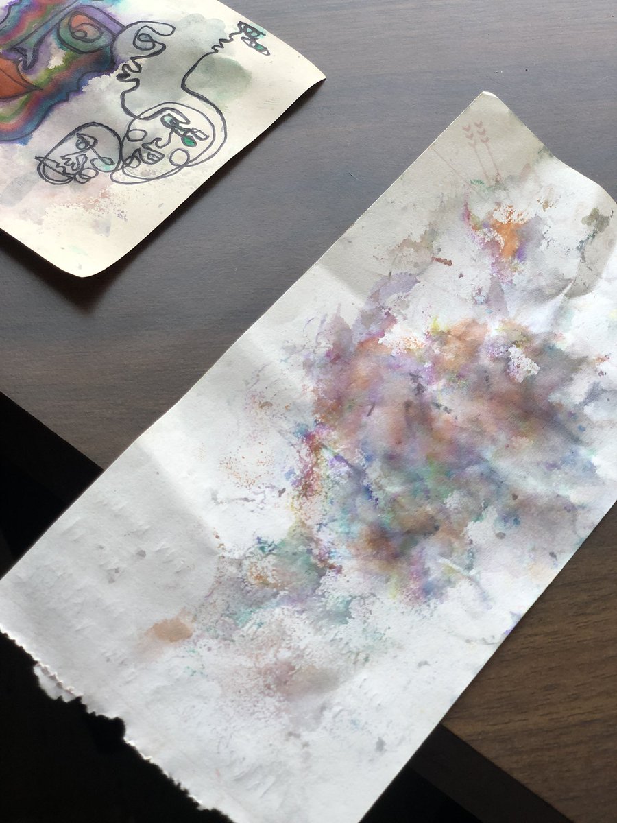 fictionalart5's tweet photo. When cleaning up a mess creates an abstract 🌈✨#art #abstractexpressionism #abstractpainting #figurativeart #lineart #markerart #Watercolor #abstractart #afternoonfun #ArtistOnTwitter #artistabstract https://t.co/rosOtGWmCs