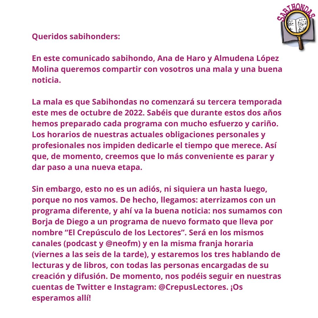 sabihondas's tweet photo. Queridos, tenemos algo que contar... https://t.co/jiYFwjHynD