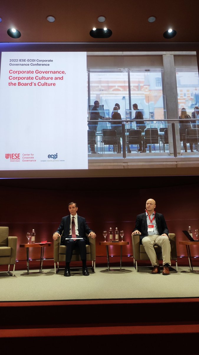 Glad to attend and speak at the @ecgiorg #iese #Corporate #Governance conference where culture will be front stage in explaining firm behavior @marcobecht Jordi Canals