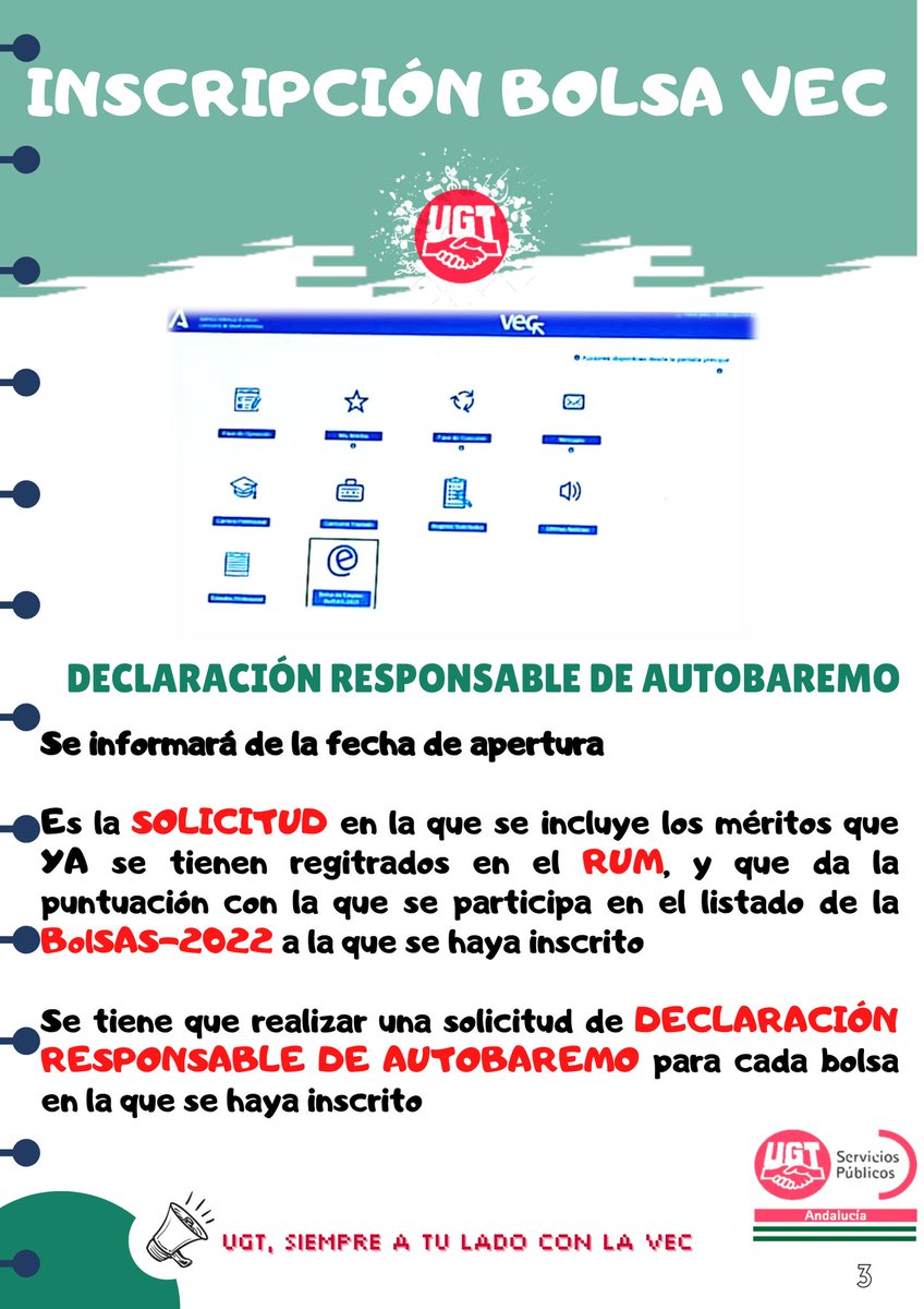 UGTHUVRocio's tweet photo. ¡¡¡Todo lo que necesitas saber para la inscripción en Bolsa en la VEC!!!
#vecsas #ugthuvr #bolsas #sanidadpublica https://t.co/CwQoz2SFeu