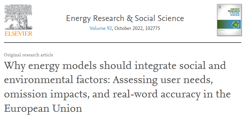TEES_Lab's tweet photo. ⚡Why should #energymodels integrate #social and #environmental factors? Our new #paper examining the impact of ignoring such factors through comparing model results to model user needs and real-world observations is now published at @ElsevierEnergy!
🔗https://t.co/TMxWJi8ktH https://t.co/XsxRh2OQNz