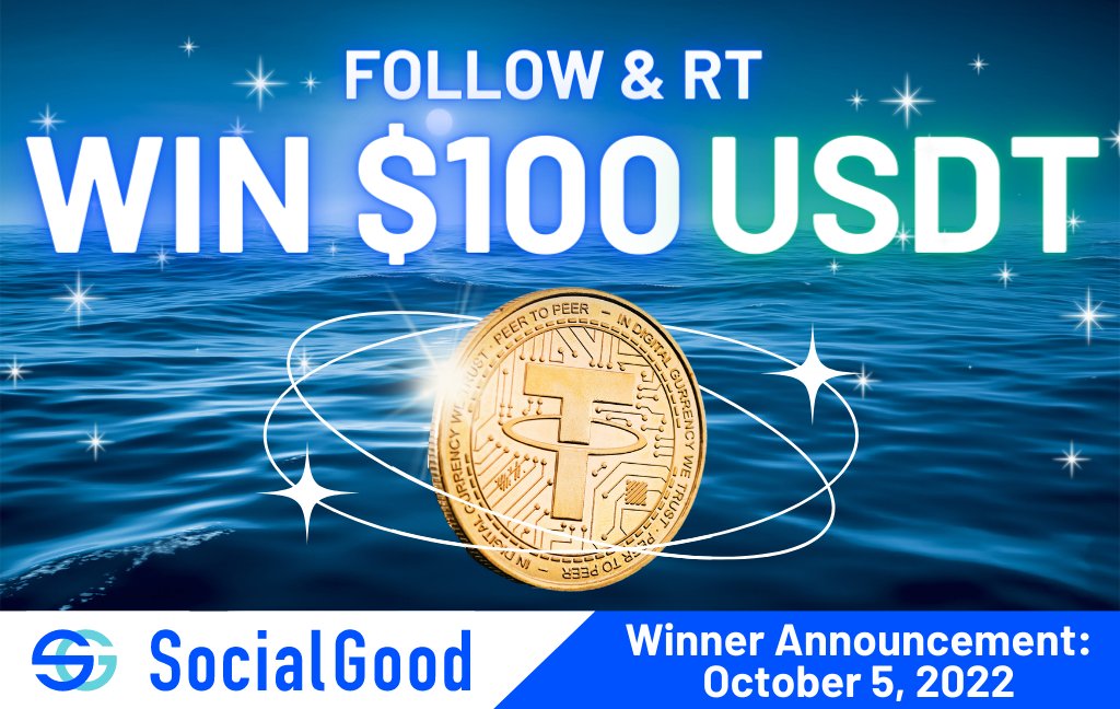 SocialGood_Inc's tweet image. 🐋 Win $100 in $USDT 🐋
 1⃣Follow &amp;amp; 2⃣Retweet
for a chance to win $100 in #USDT for our 71st RT/Share #Giveaway!
We'll tag the lucky winner on Oct. 5.

Only one will win 💦
but ALL new SocialGood App users get a $100 Sign-Up Bonus!💰
Download now📲socialgood.inc/?id=mwPN7i