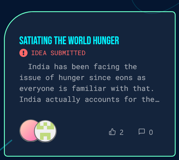 ReactPlayIO's tweet photo. โ Satiating The World Hunger โ
by Ajay and Sakshi seems interesting โฆ..
Happy to have an idea that solves a National problem ๐ค
havenโt you registered yet?
Do register now ๐
https://t.co/9Lbj0A5Xc8
#reactplay #hackrplay #nhost https://t.co/fw1QKgqMS8