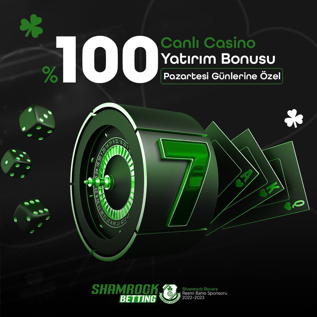 🎲 Canlı casinoya girerken destek Shamrockbetting'de! 🟡 %100 Canlı Casino Yatırım Bonusu ile kazanmaya bir adım önde başla! ☘️shamrockbetting3.com