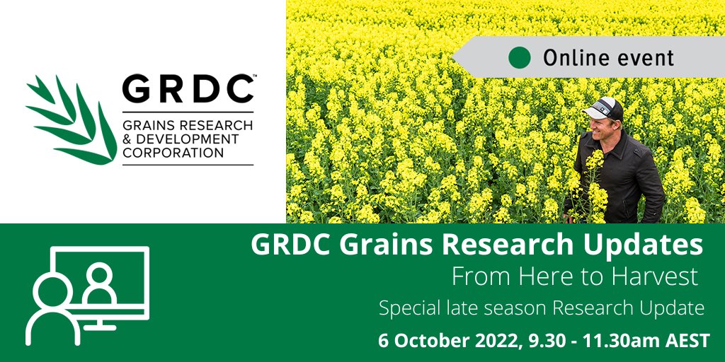 #Livestream event: From Here to Harvest - Special late season Research Update, 6 October 9.30-11.30am AEST featuring <a href="/msmclean777/">Mark McLean</a> of <a href="/VicGovAg/">Agriculture Victoria</a> on dealing with cereal disease and <a href="/merindie1/">whatbugsyou</a> on what we can learn about slugs from 2022  bit.ly/3Qz04Eb <a href="/ORMPtyLtd/">ORM Pty Ltd</a>