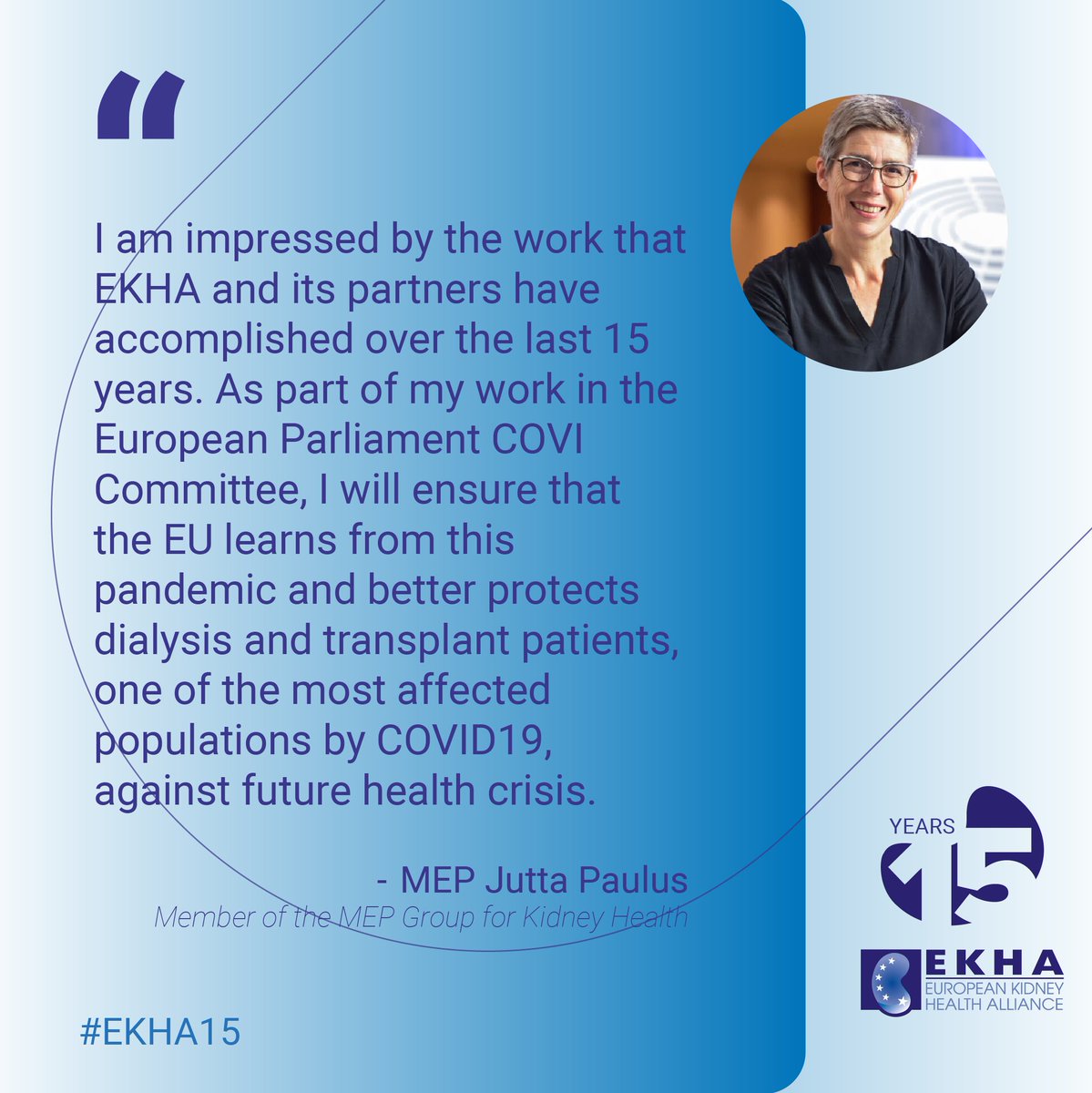 EKHA_EU's tweet photo. 🦠#COVID19 affected all #chronicdisease patients, in particular #CKD patients and their treatments.
👉For #EKHA15, @JuttaPaulusRLP highlights the impact of #COVID19 on #KidneyPatients as part of her work in the @Europarl_EN COVI Committee 🇪🇺 https://t.co/6NoQXwtUPA