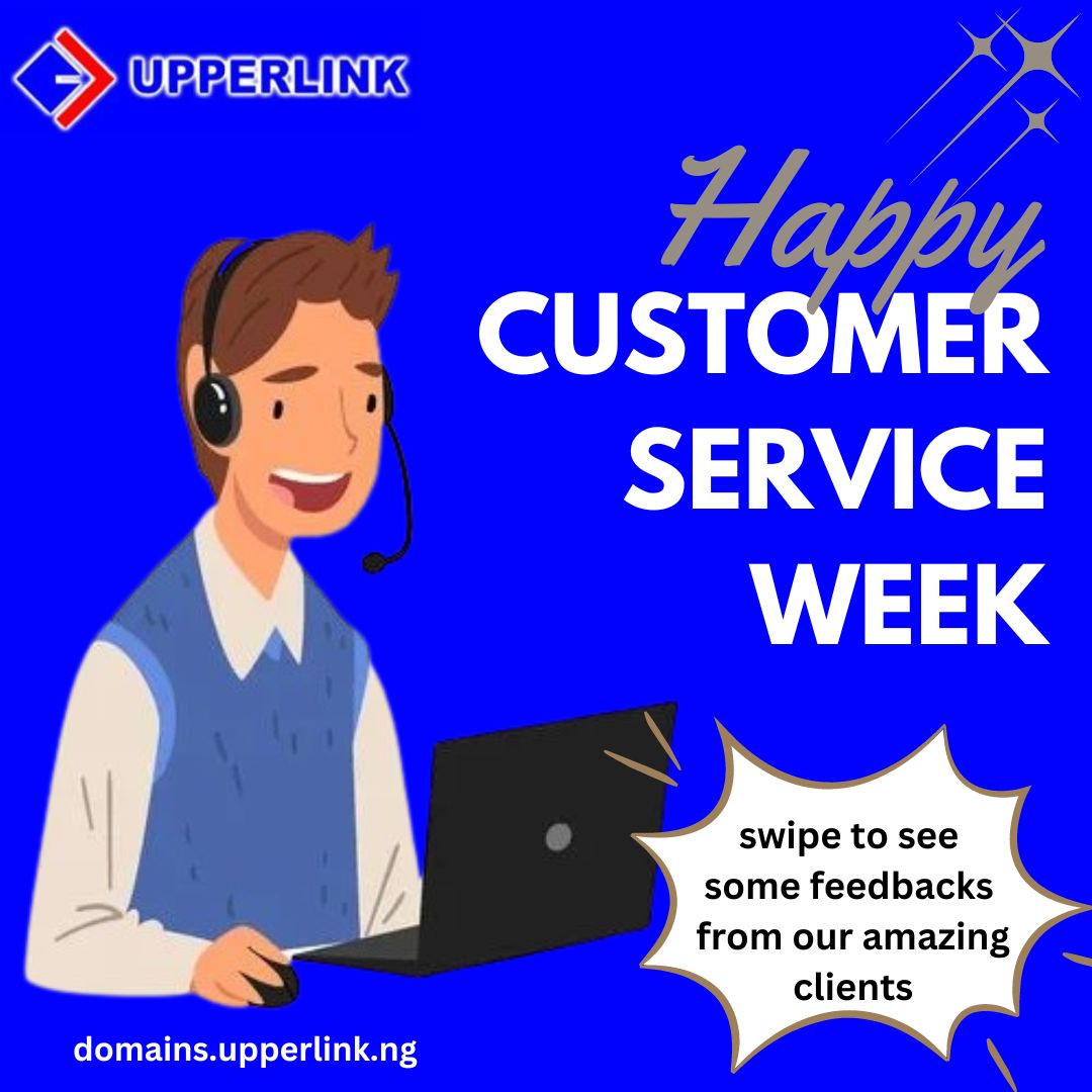 UpperlinkNg's tweet photo. Thank you for giving us the opportunity to serve you; we promise to do better in the future. Happy Customer Service Week!
#webhosting #cheapdomainsforsale #cheapdomainregistration #affordablehostingservices #customerserviceweek #upperlinklimited https://t.co/iSAJ7Nx9ZN